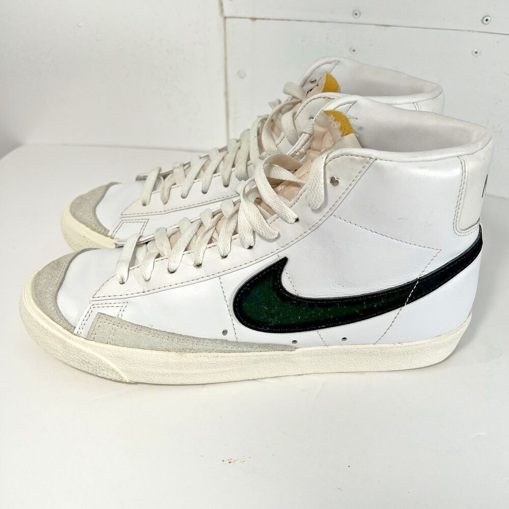 Nike Blazer Mid 77 White Black Men's 9.5  Leather Sneakers Basketball BQ6806-100